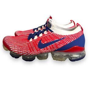 Nike Air VaporMax Flyknit 3 “USA” Shoes Red White Blue CW5585-100 Men’s Size 11